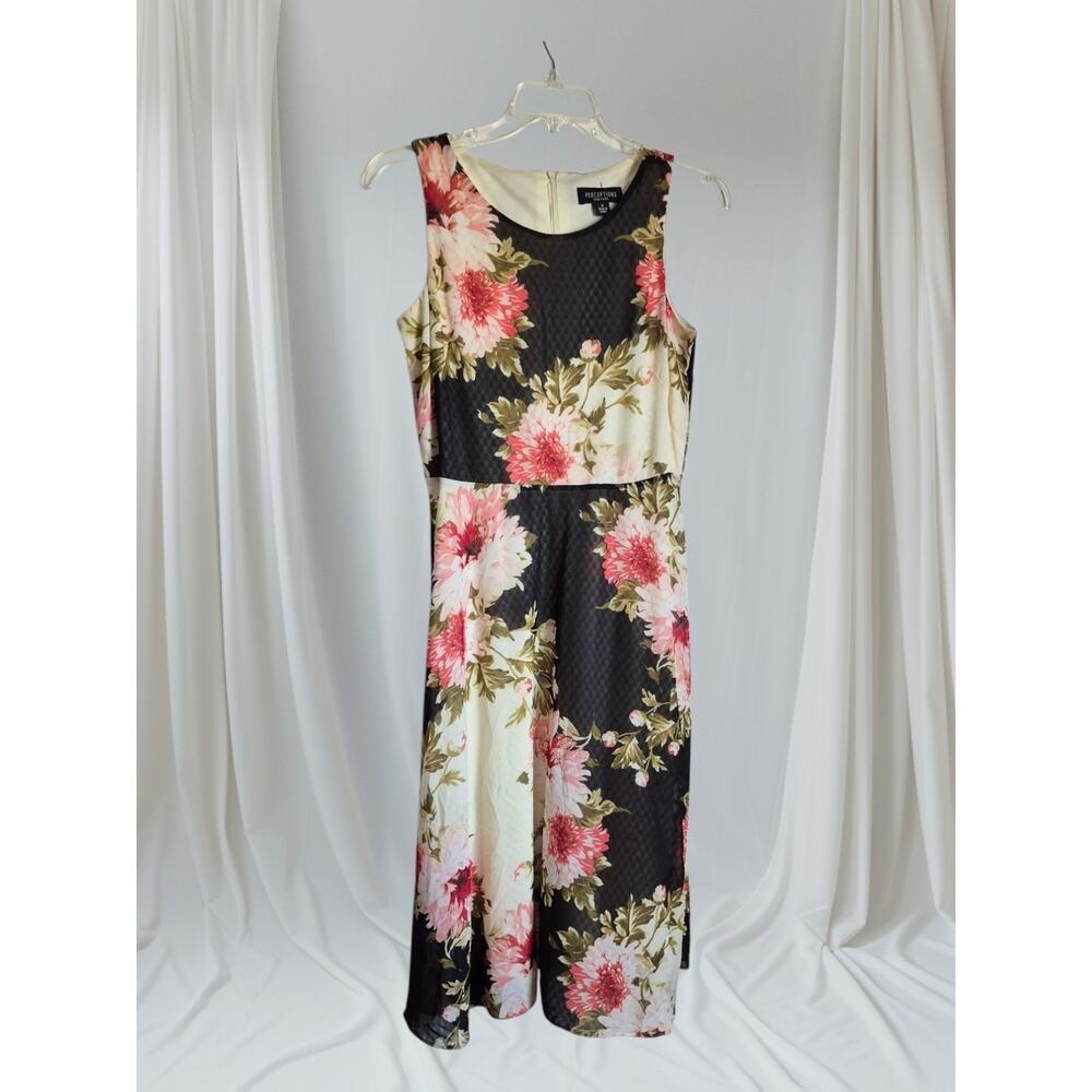Perceptions Maxi Dress Size 8 Lined Floral Flowy Cottage Whimsy Country Vacation